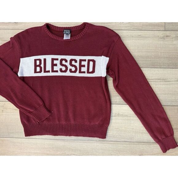 Women's Blessed Graphic Sweatshirt Sweater Modern Lux M Medium Thanksgiving - Picture 3 of 3